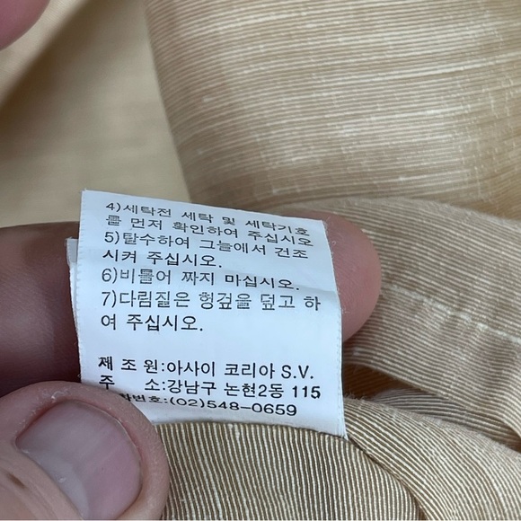 LANGBANG collared sand Gold Color linen minimal shirt from Firenze, - Picture 11 of 13